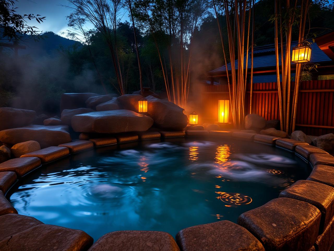 Onsen di malam hari